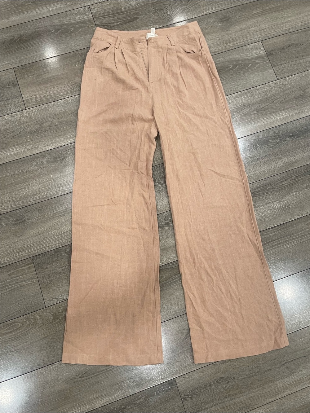 Source Unknown High-Waist Wide Leg Pants in Dusty Blush